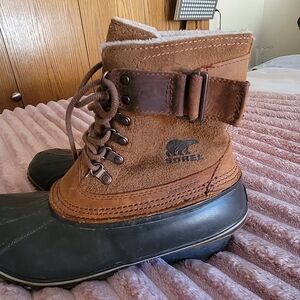 Sorel Brown and Black Winter Boots